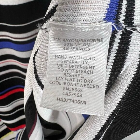 Halogen Women’s Size Large Striped Knit Sleeveless Knee Length Stretch Dress - Picture 6 of 9